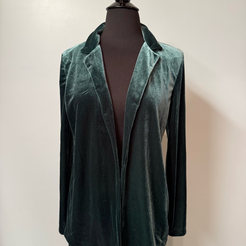 Olive & Oak Velvet Teal Women's Blazer